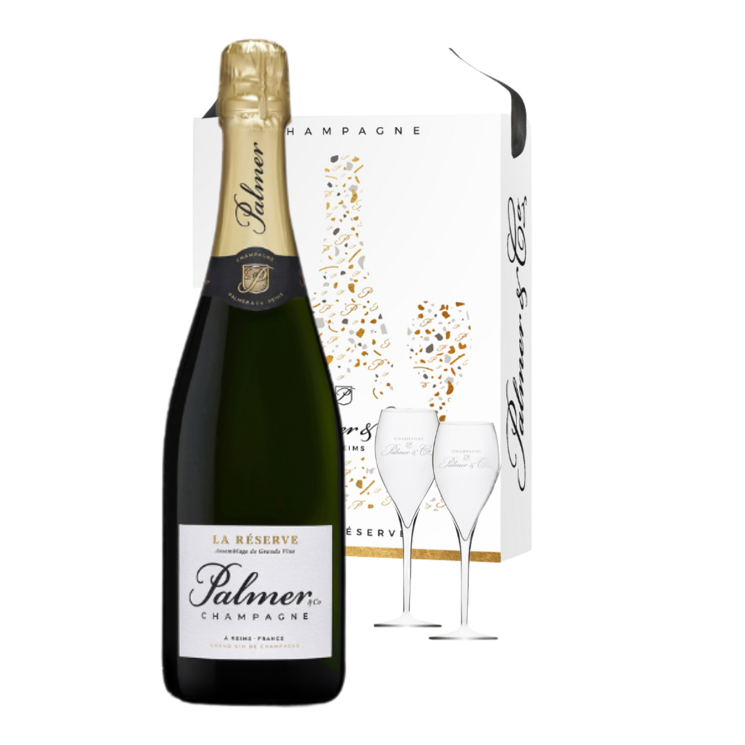 PALMER & Co Champagne Brut Réserve IN ETUI + 2 FLÛTES