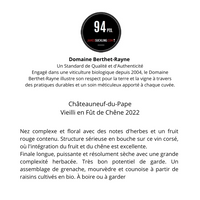 CHÂTEAUNEUF-DU-PAPE ROUGE 'Fûts de Chêne'  Berthet-Rayne 2022