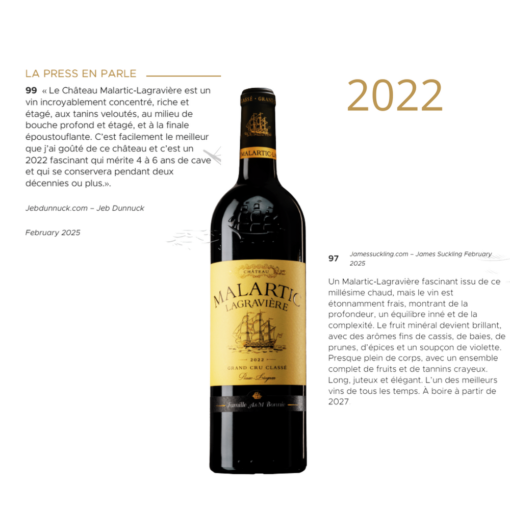 CHÂTEAU MALARTIC LAGRAVIÈRE GRAND CRU CLASSÉ 2022